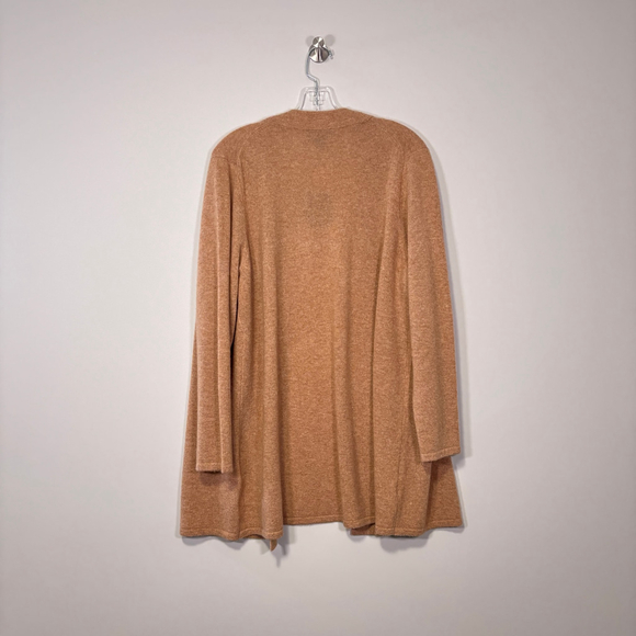 Charter Club Plus Size 2X 100% Cashmere Beige Open-Front Long Cardigan NWT - Picture 3 of 4